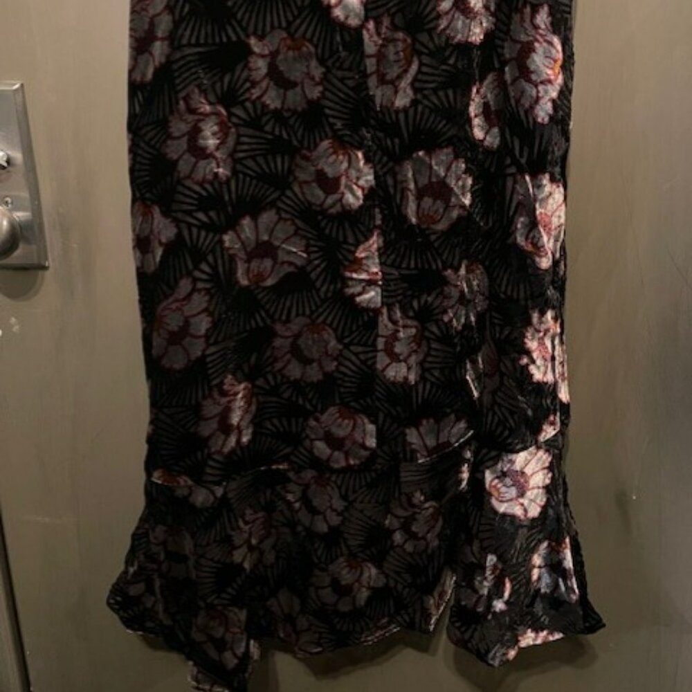 Retro Velvet Floral Art Deco Sleeveless Swing Mini Dress - NWOT - Picture 13 of 16